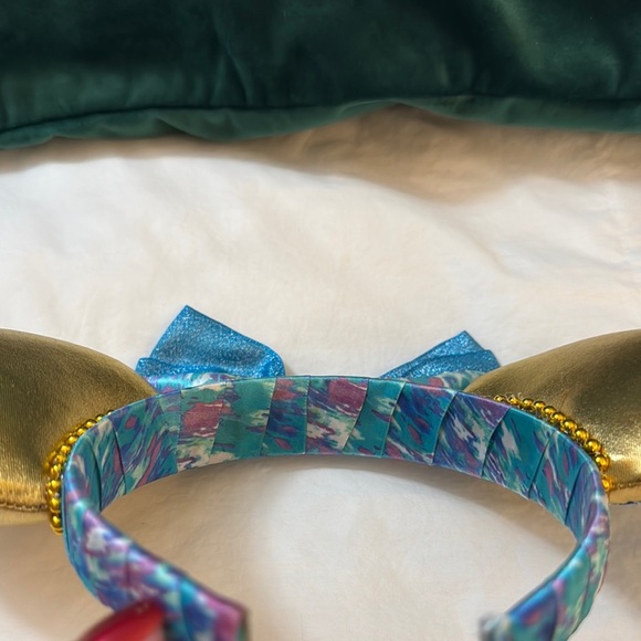 Gold and Blue Mickey Mouse Ear Headband with Bow - Picture 4 of 4